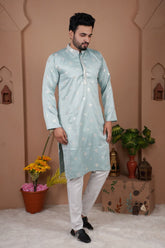 Malai Silk Kurta with Heavy Embroidery & Sequence Work 03
